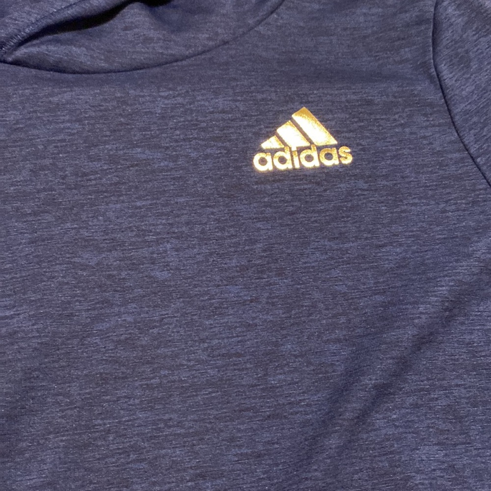 Girls blue Adidas hooded long sleeve tee size  (14) L - Picture 2 of 3